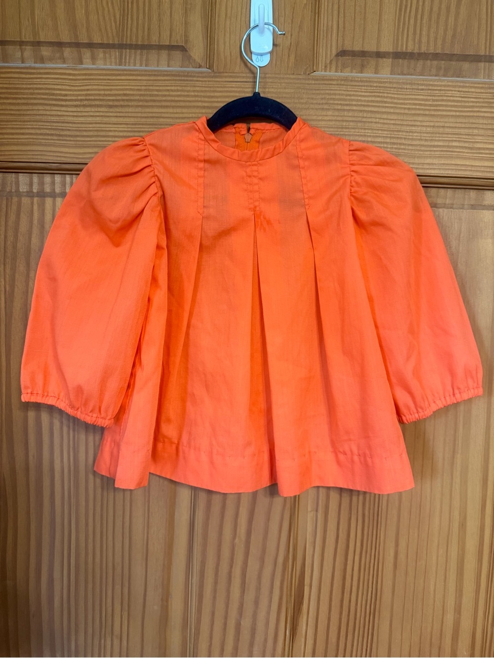Handmade Toddler Gathered Pintucked Cotton Poplin Blouse 2/3t